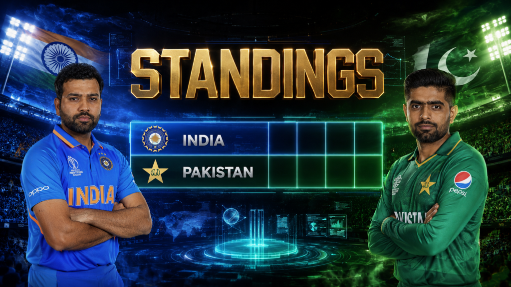 India National Cricket Team Vs Pakistan National Cricket Team Standings
